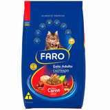 Ração Faro Premium Para Gato Castrado Carne E Frango 20kg