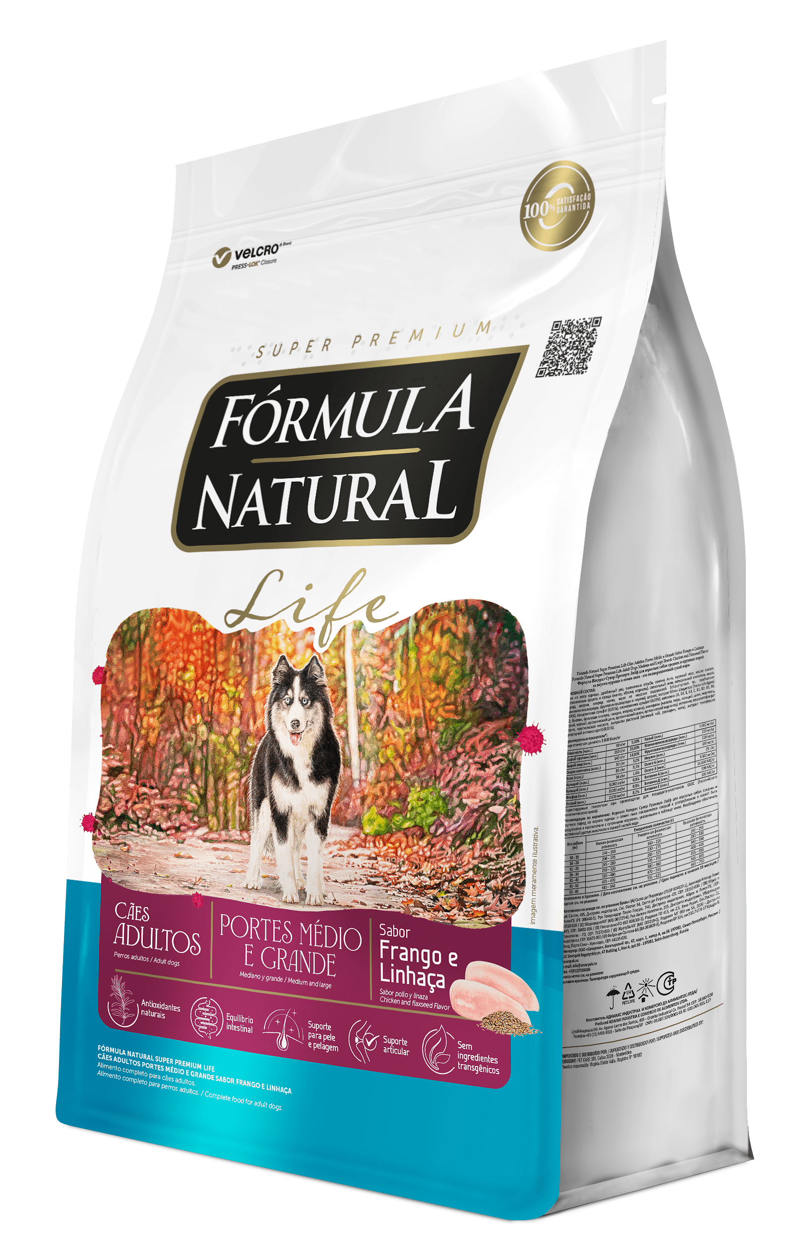 Fórmula Natural Super Premium Life Cães Adultos Portes Médio e Grande 15kg
