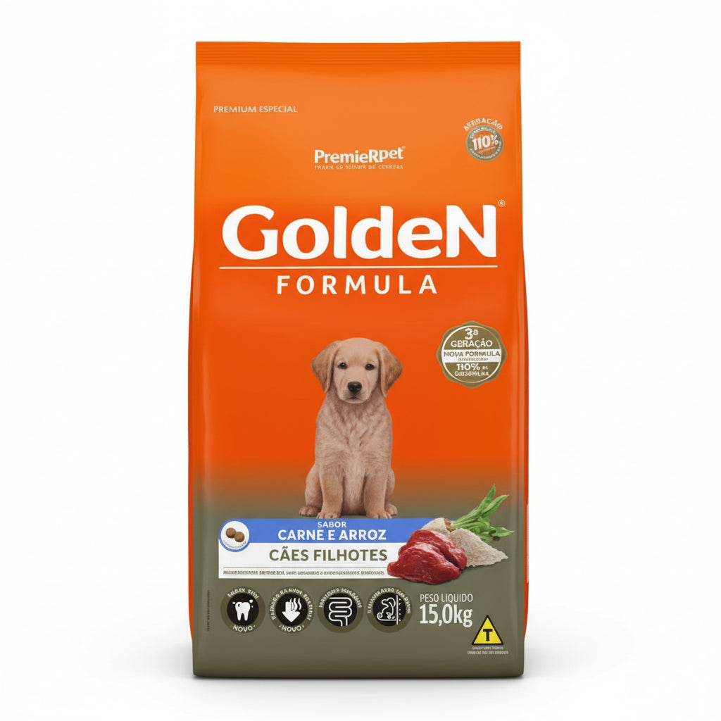 Golden Fórmula Filhotes – Carne & Arroz 15kg e 20kg