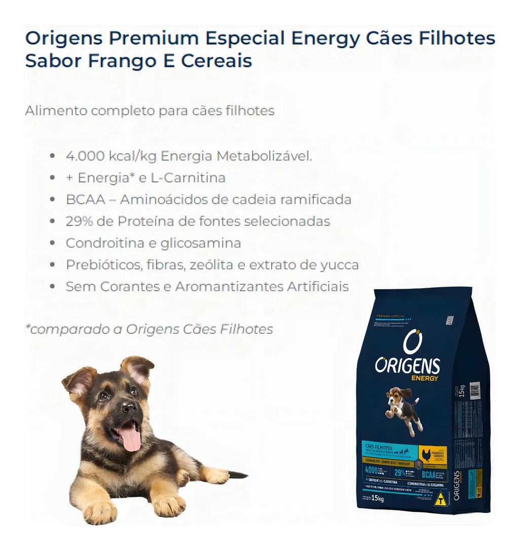 Origens Energy cão filhote frango 15kg