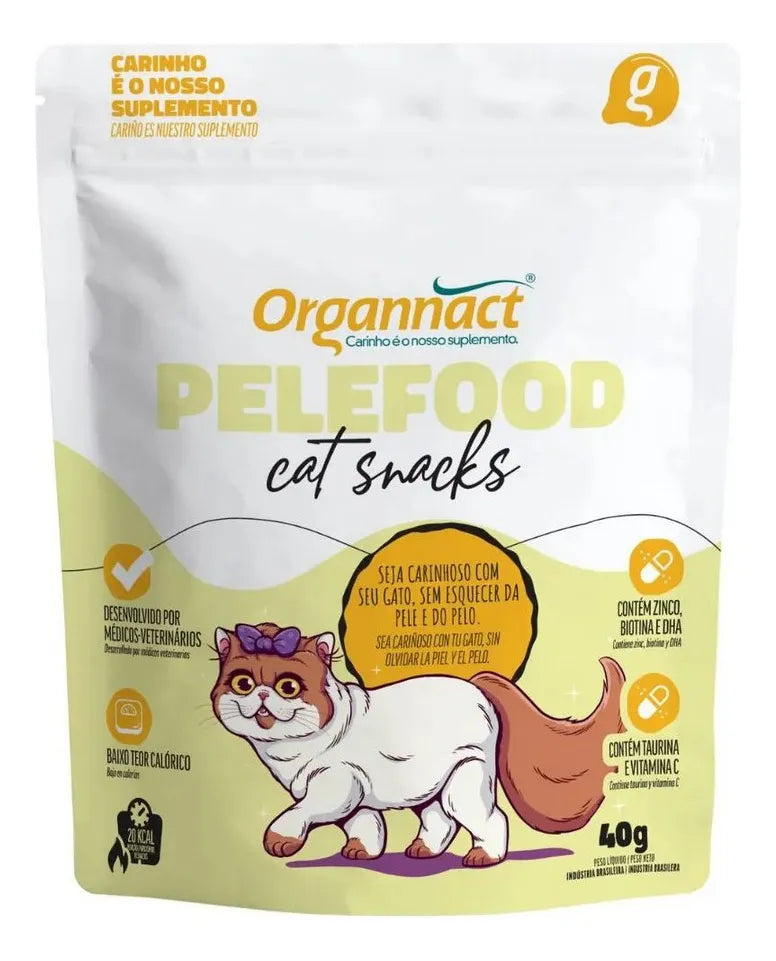 PeleFood Organnact Petiscos ( Melhora de Pelo ) para Gatos