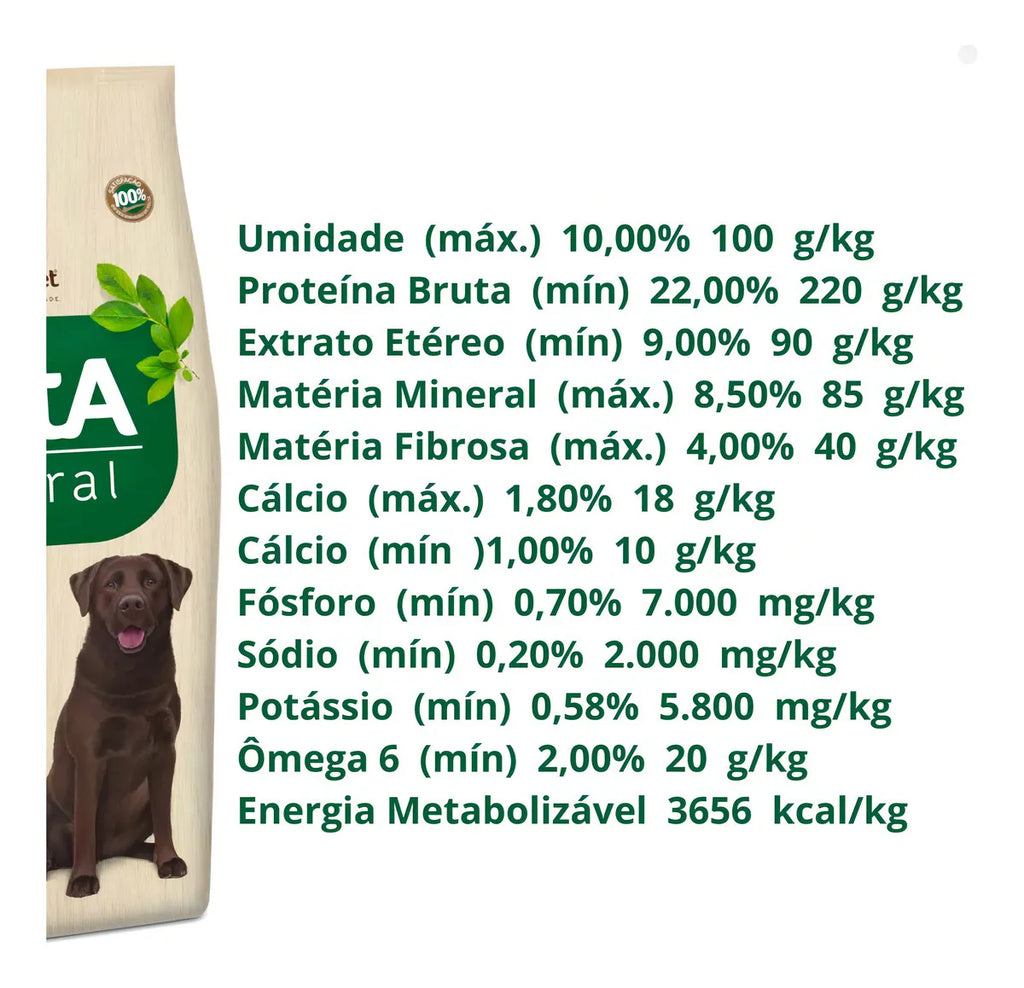 Vitta natural Cães adulto porte grande carne e arroz 15kg