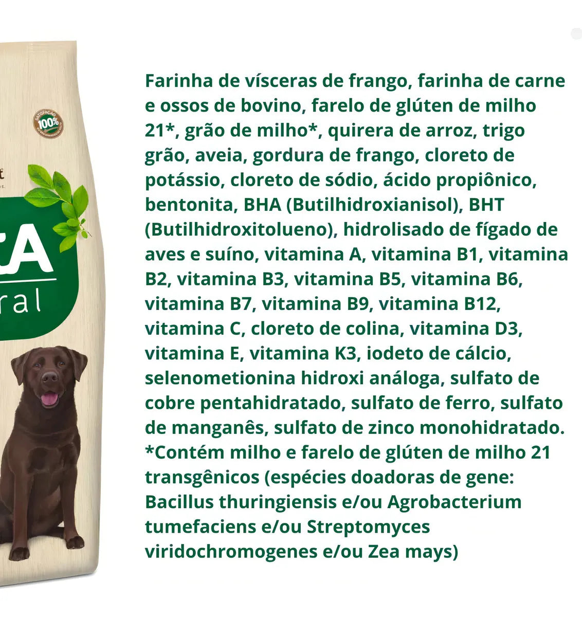Vitta natural Cães adulto porte grande carne e arroz 15kg