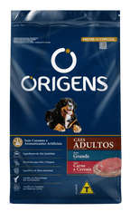 Origens cães adulto Raças grande carne e cereais 15kg