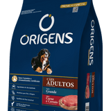 Origens cães adulto Raças grande carne e cereais 15kg
