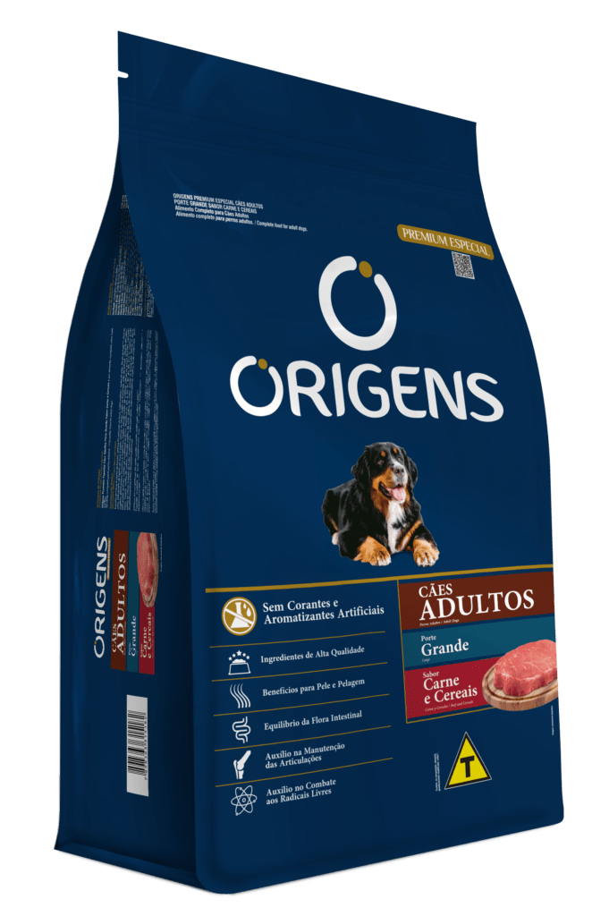 Origens cães adulto Raças grande carne e cereais 15kg