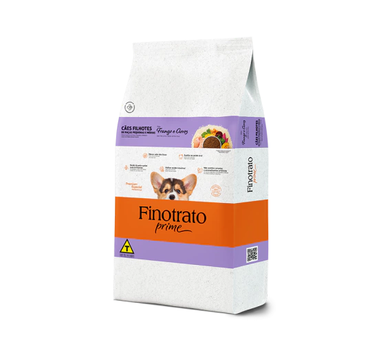 Finotrato Prime para Cães Filhotes Raças Pequenas e Média Sabor Frango e Arroz