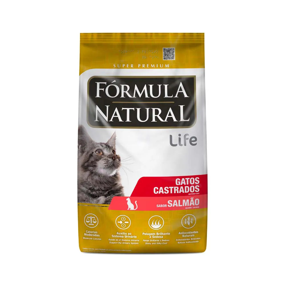 Fórmula Natural - Ração para Gatos Castrados - LIFE - Sabor Salmão