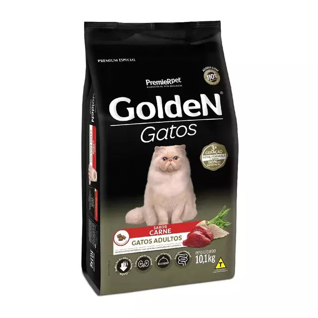 Golden Gatos Adultos Sabor Carne 10kg