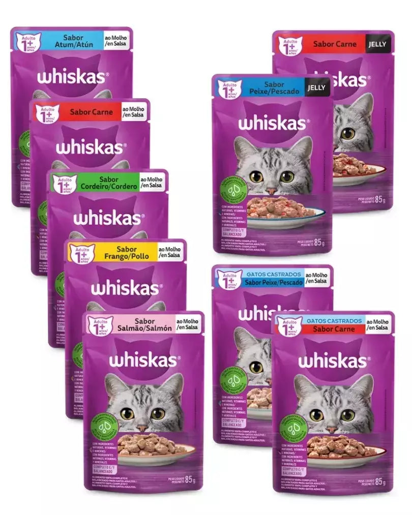 Whiskas Sachê ao Molho Para Gatos Adultos / Filhotes